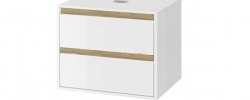 SZAFKA TUTO POD UMYWALKĘ NABLATOWĄ 2 SZUFLADY BIAŁY/DĄB EXCELLENT
